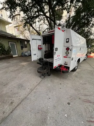 Magnet Plumbing service vehicle on-site for Slab Leak Repair in Camellia Gardens